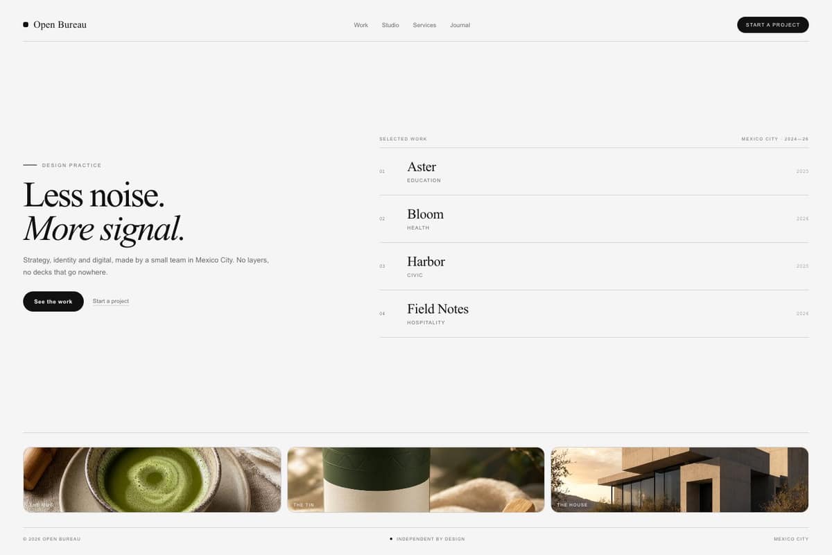 Open Bureau — full page preview