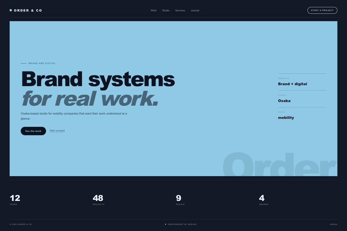 Order & Co — full page preview