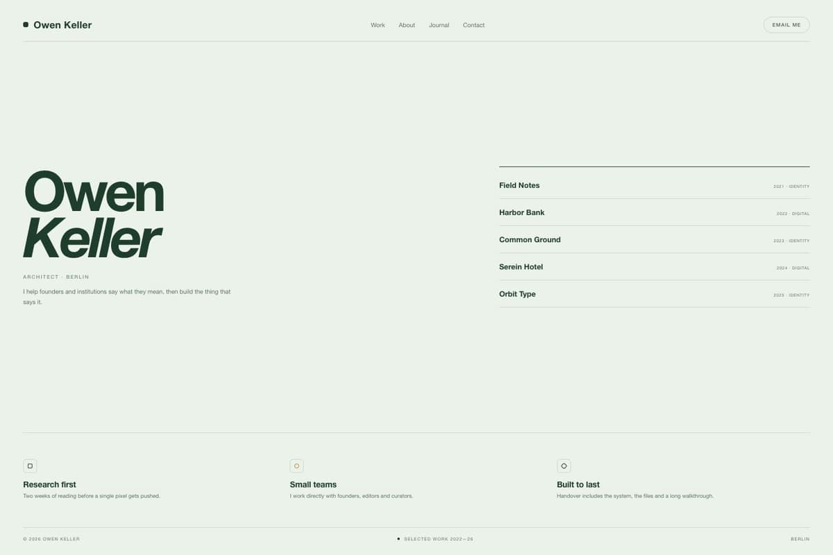 Owen Keller — full page preview