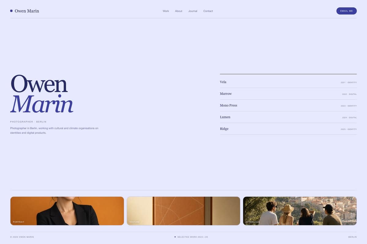Owen Marin — full page preview