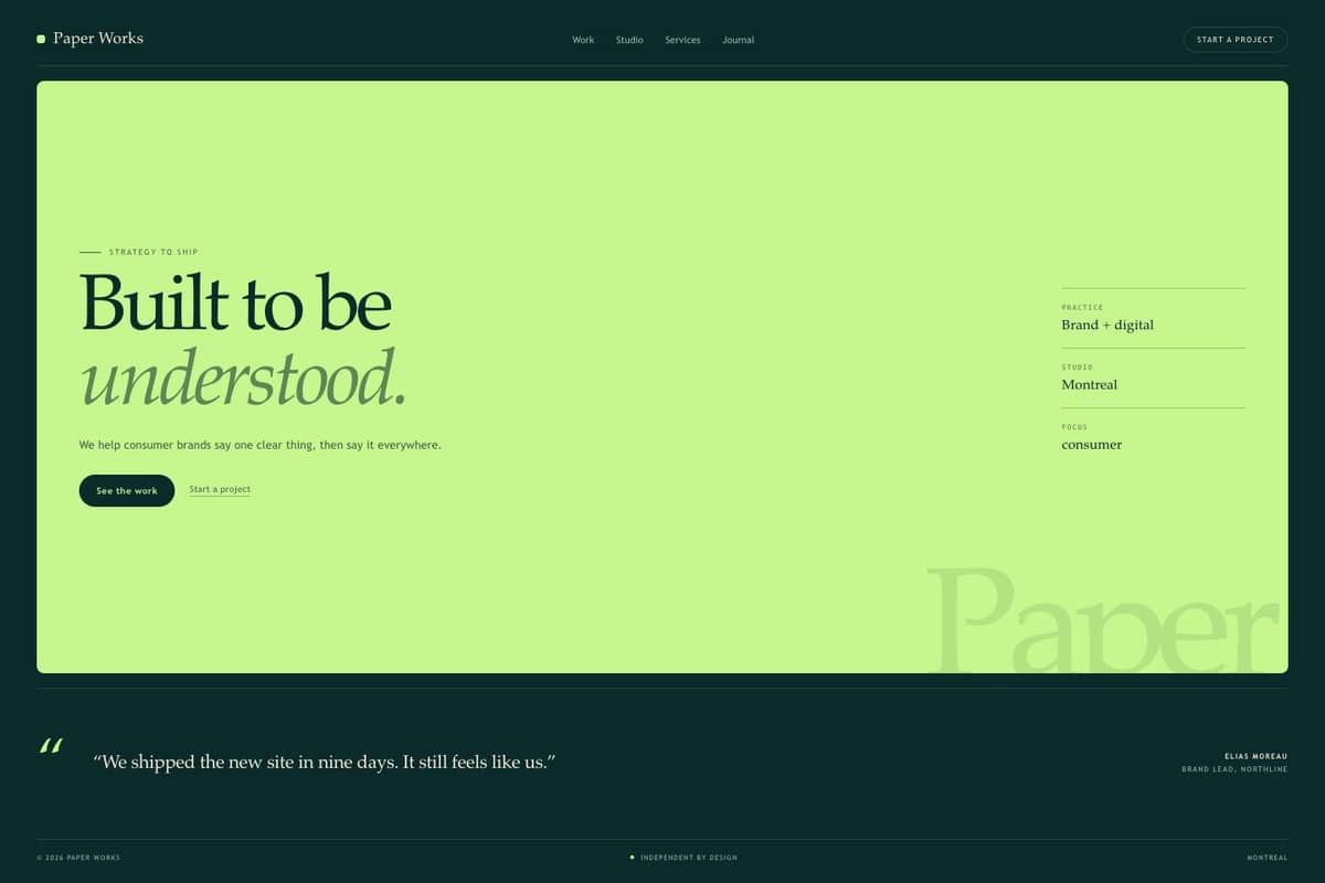 Paper Works — full page preview