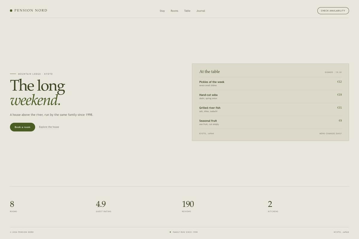 Pension Nord — full page preview