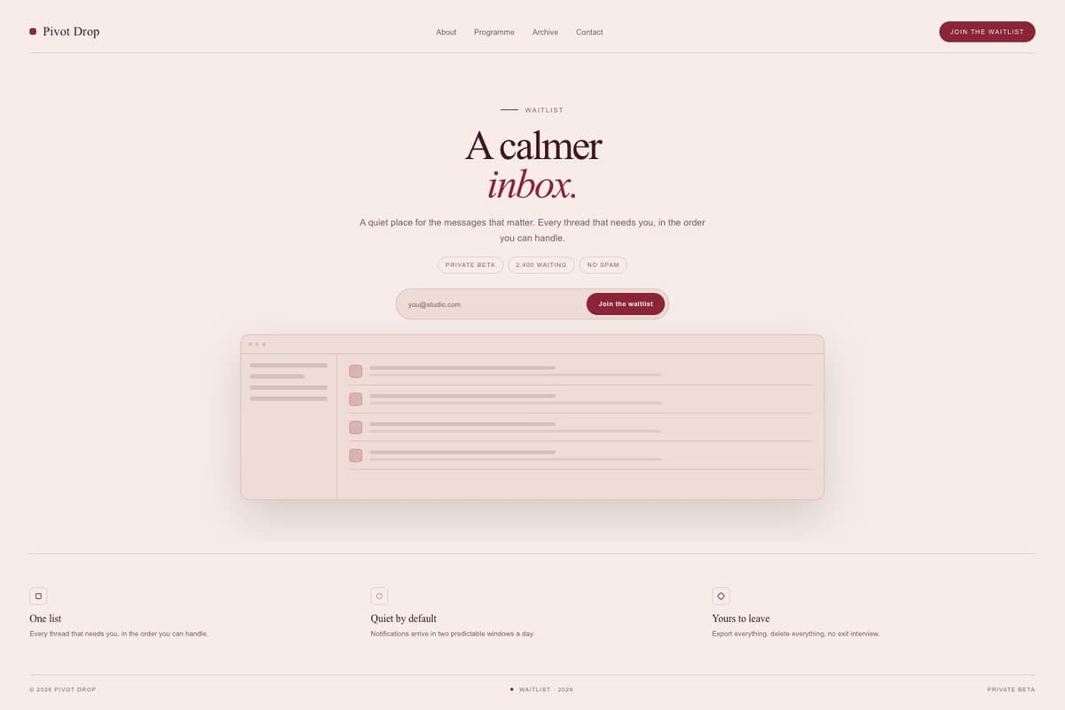 Pivot Drop — full page preview