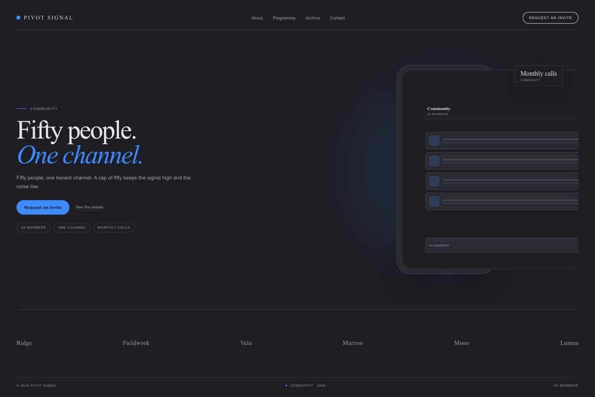 Pivot Signal — full page preview