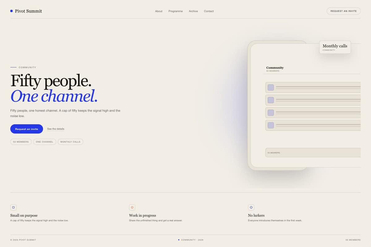 Pivot Summit — full page preview