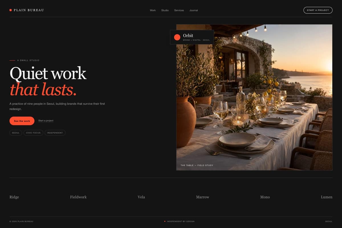 Plain Bureau — full page preview