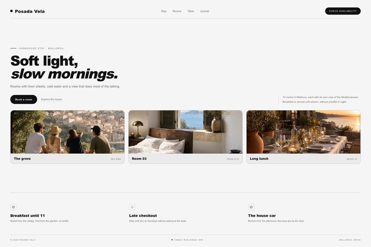 Posada Vela — full page preview