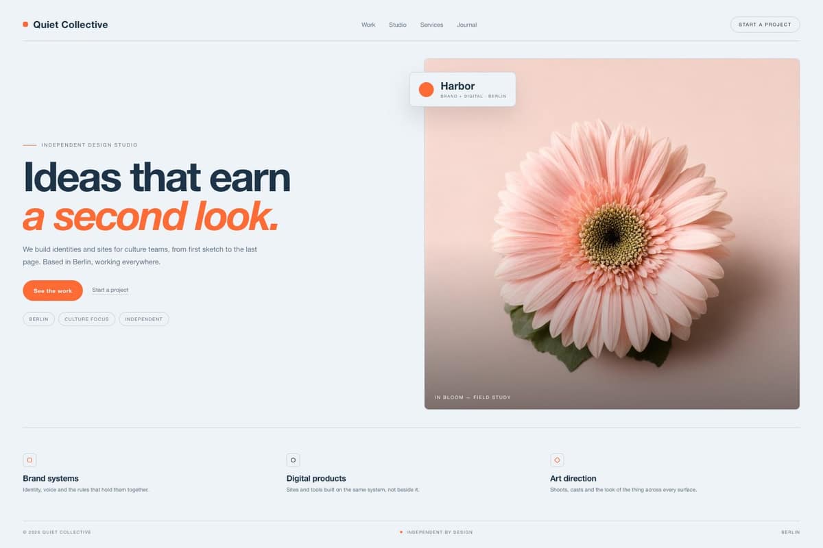 Quiet Collective — full page preview