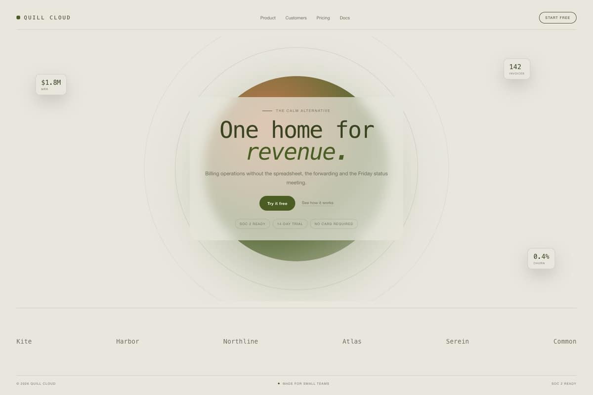 Quill Cloud — full page preview