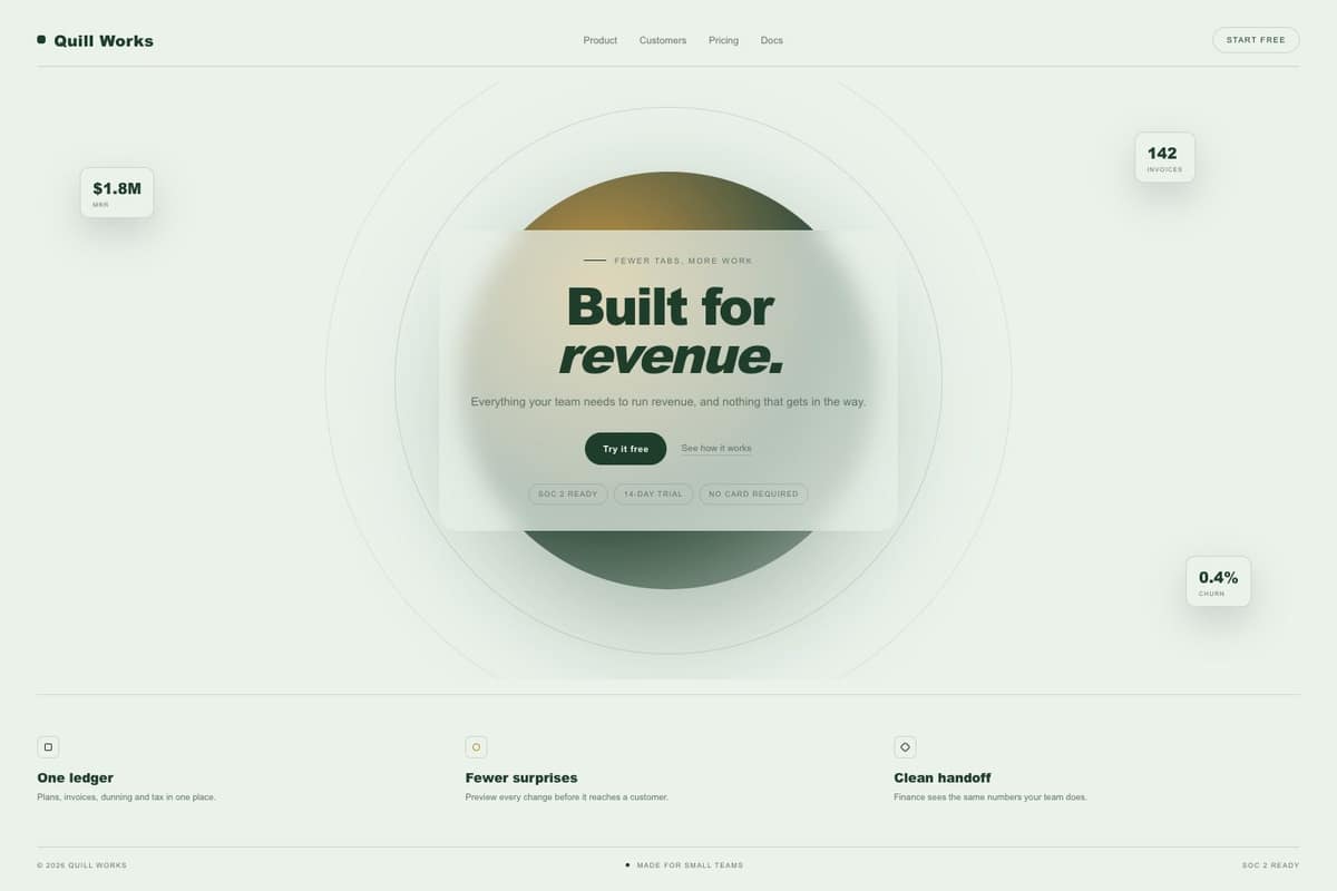 Quill Works — full page preview
