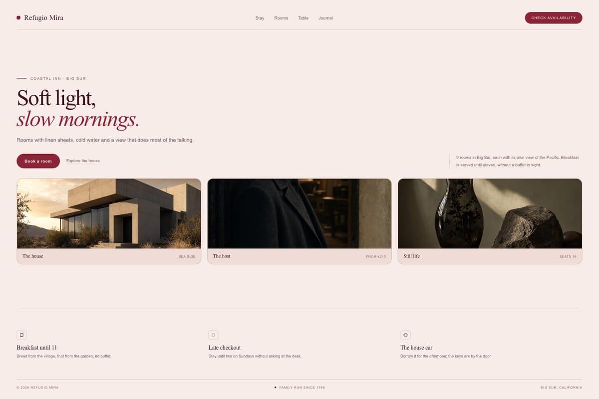 Refugio Mira — full page preview