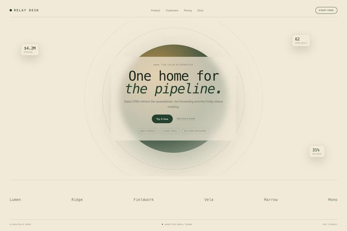Relay Desk — full page preview