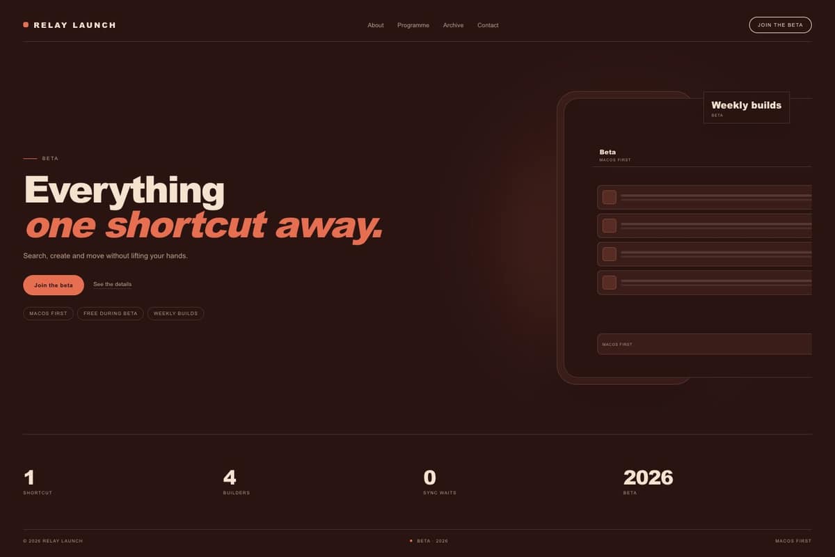 Relay Launch — full page preview