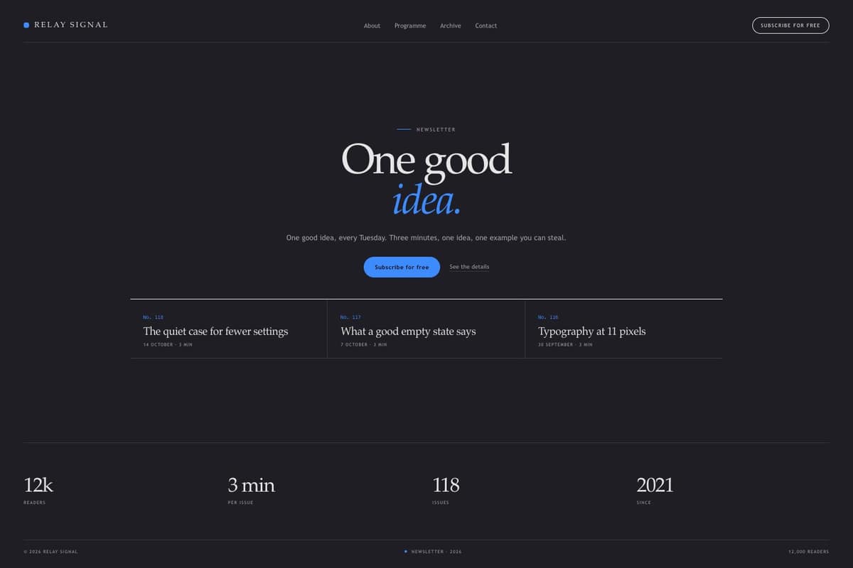 Relay Signal — full page preview