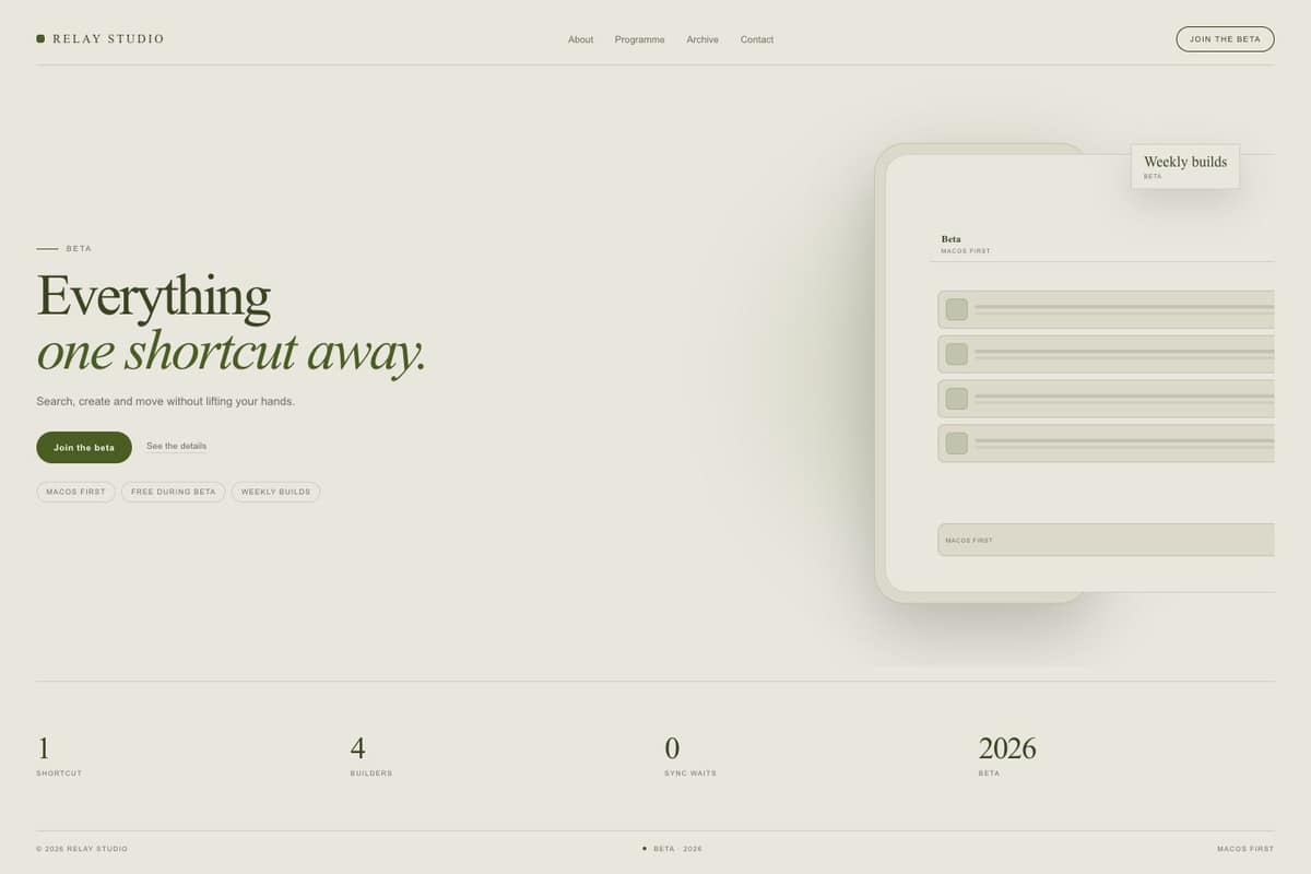 Relay Studio — full page preview