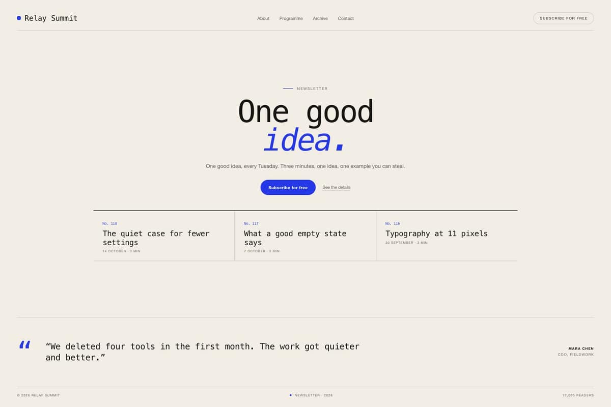Relay Summit — full page preview
