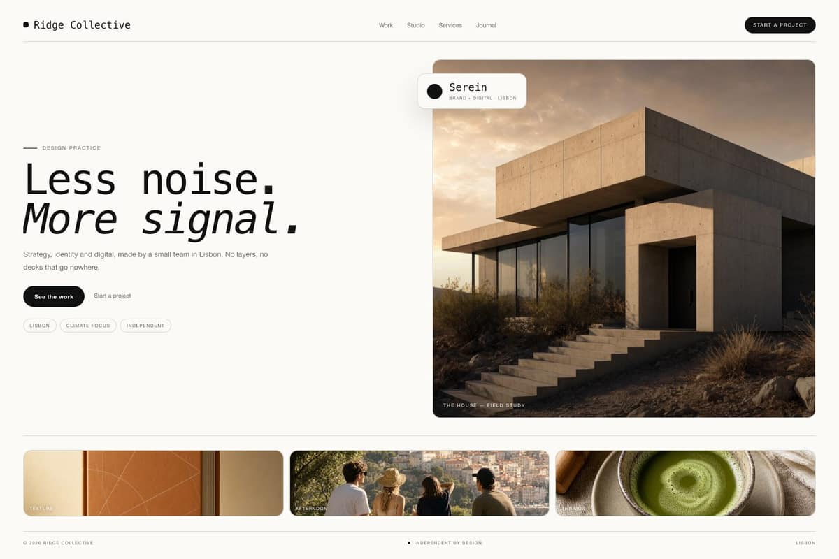 Ridge Collective — full page preview