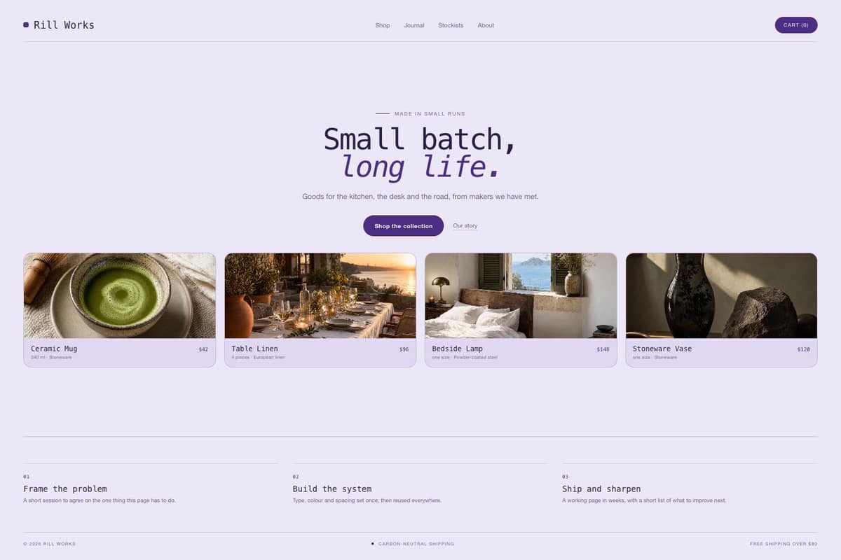 Rill Works — full page preview