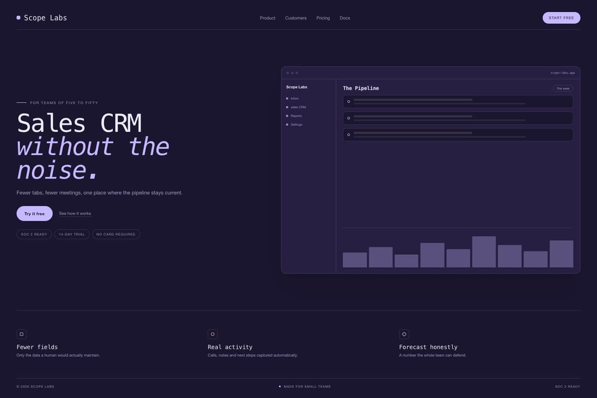 Scope Labs — full page preview