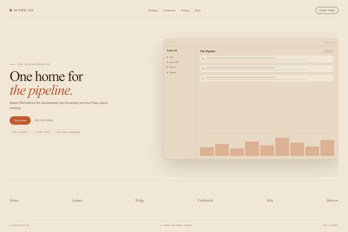 Scope OS — full page preview
