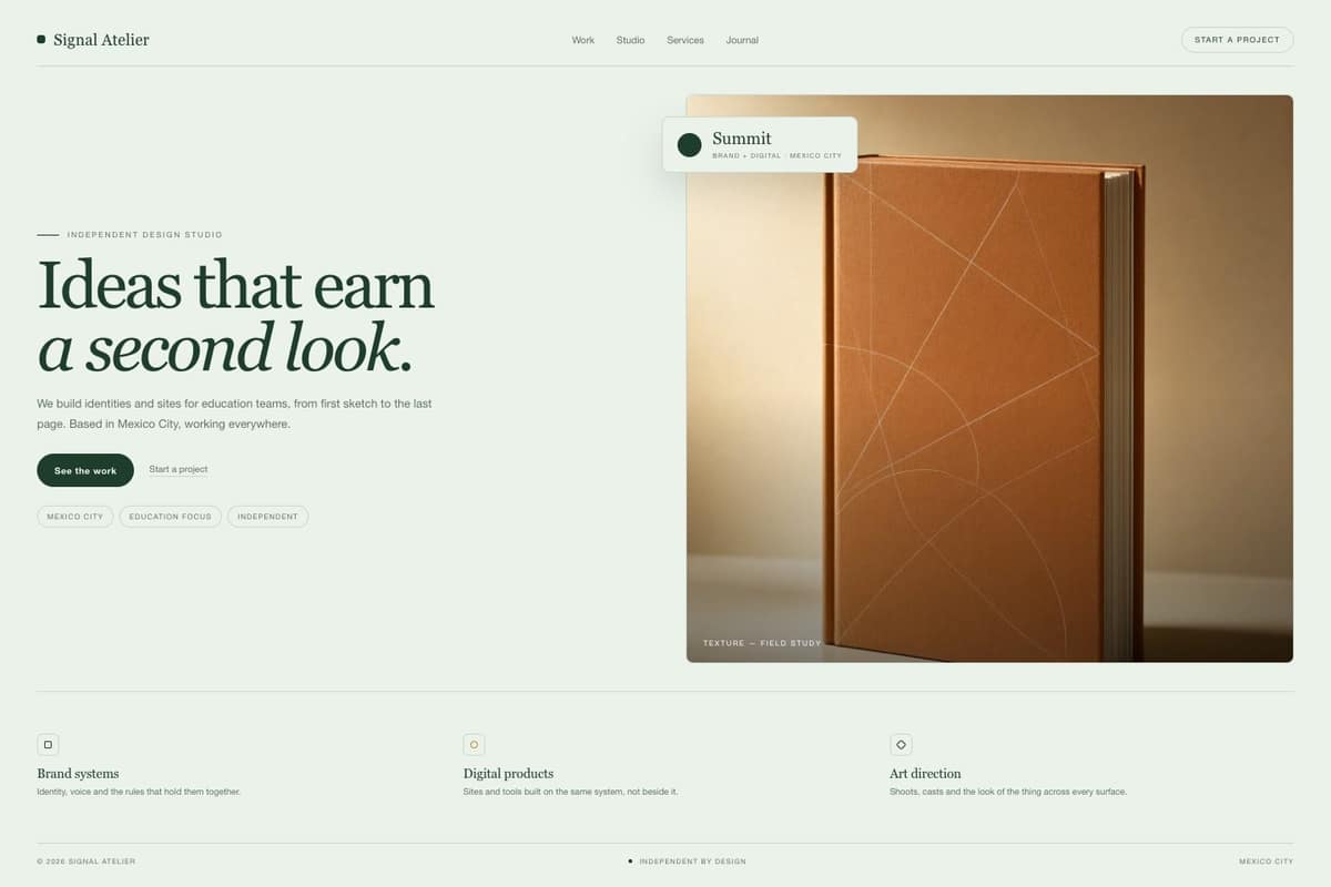 Signal Atelier — full page preview