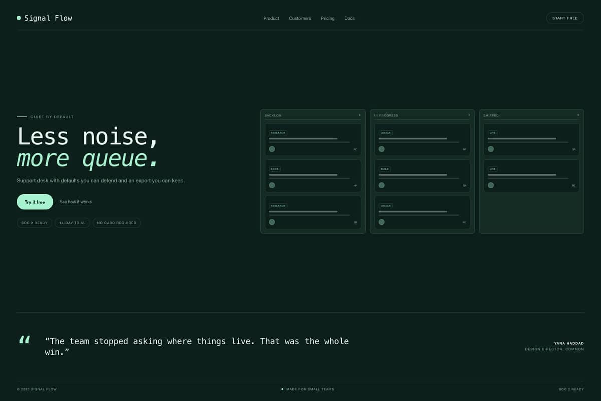 Signal Flow — full page preview