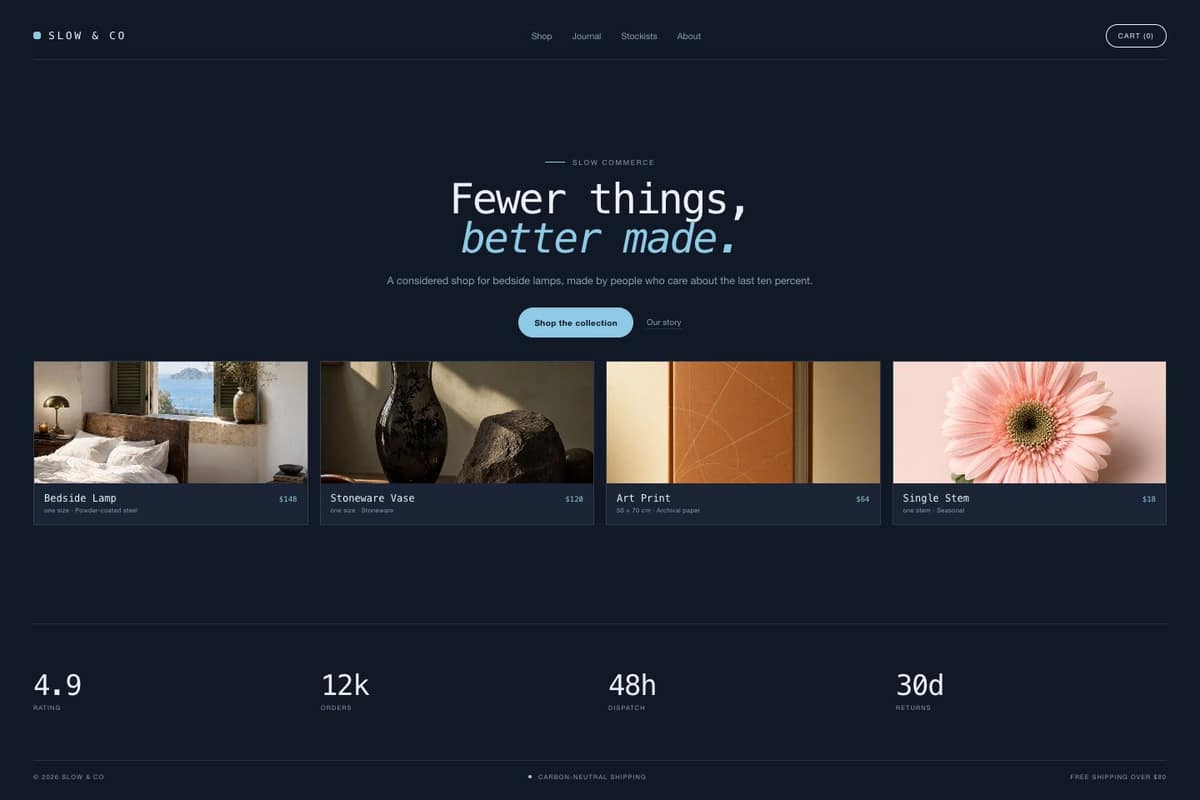 Slow & Co — full page preview