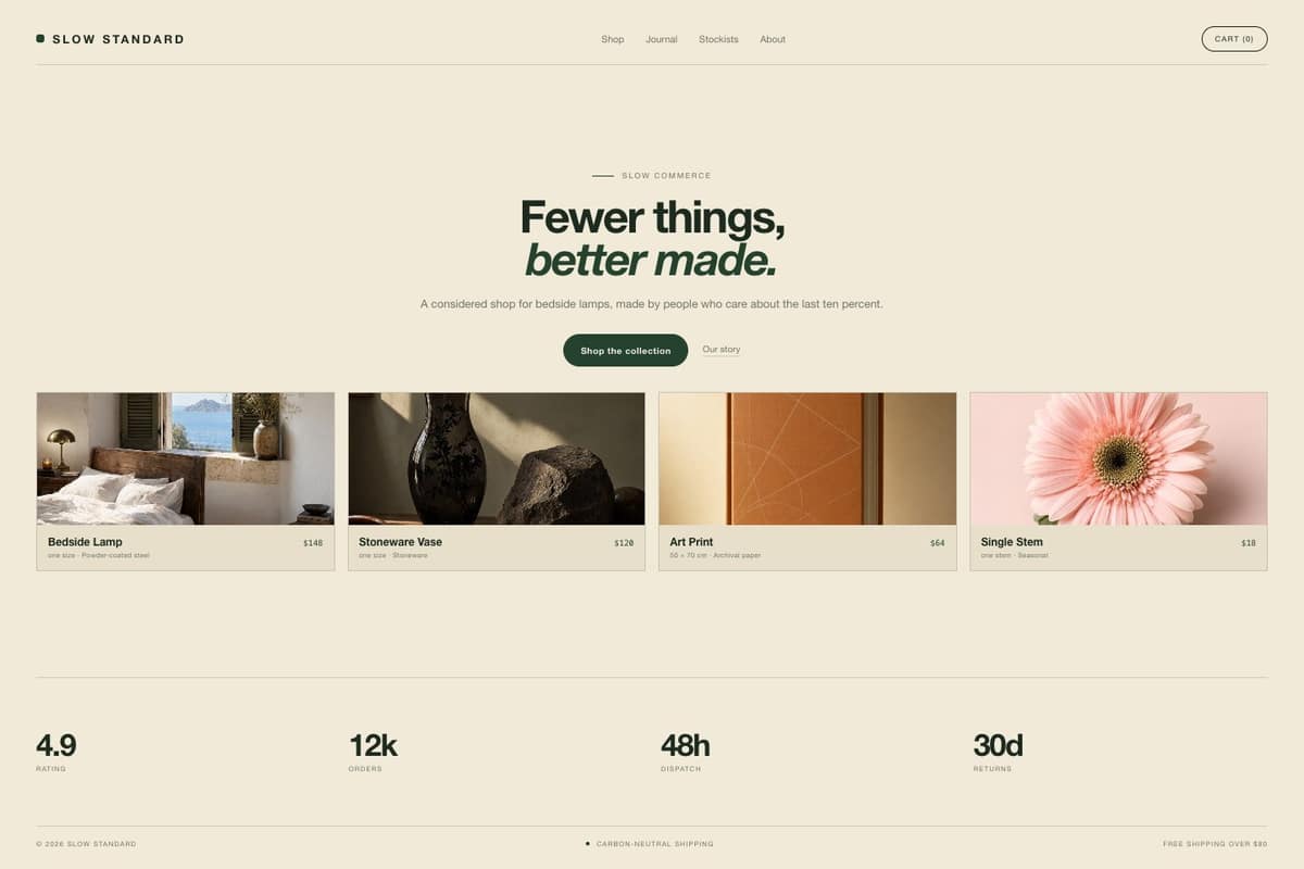 Slow Standard — full page preview