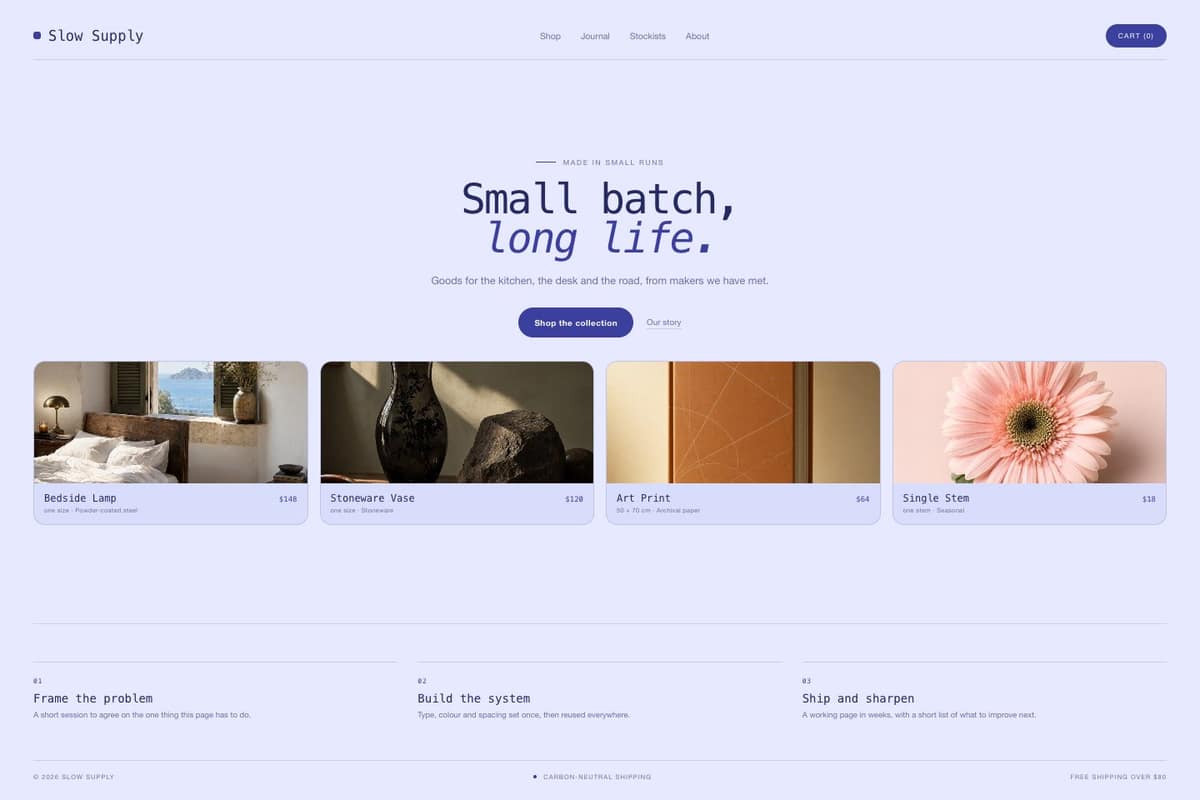 Slow Supply — full page preview