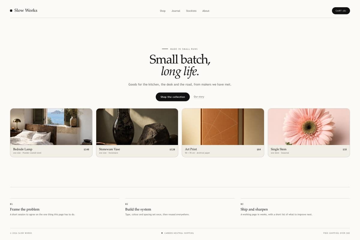 Slow Works — full page preview