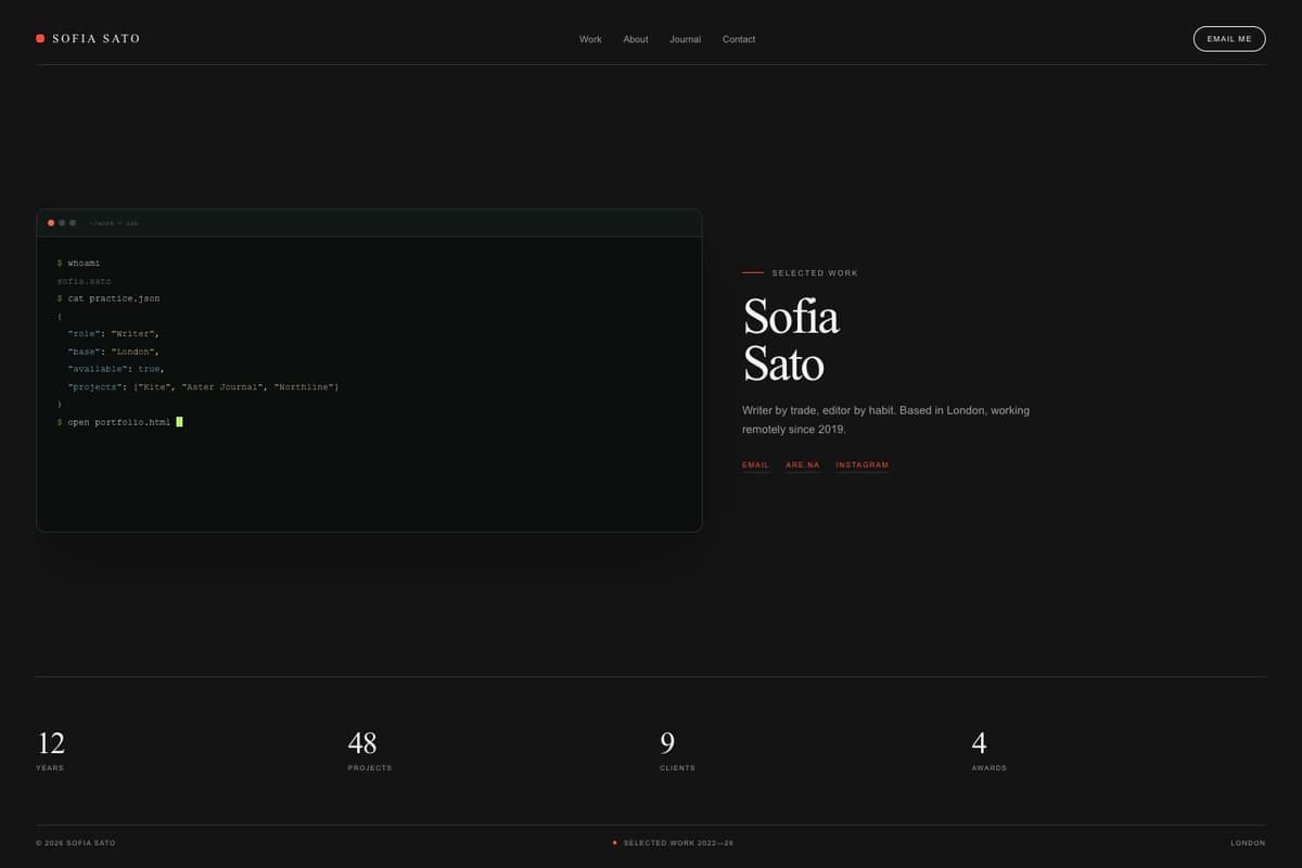Sofia Sato — full page preview