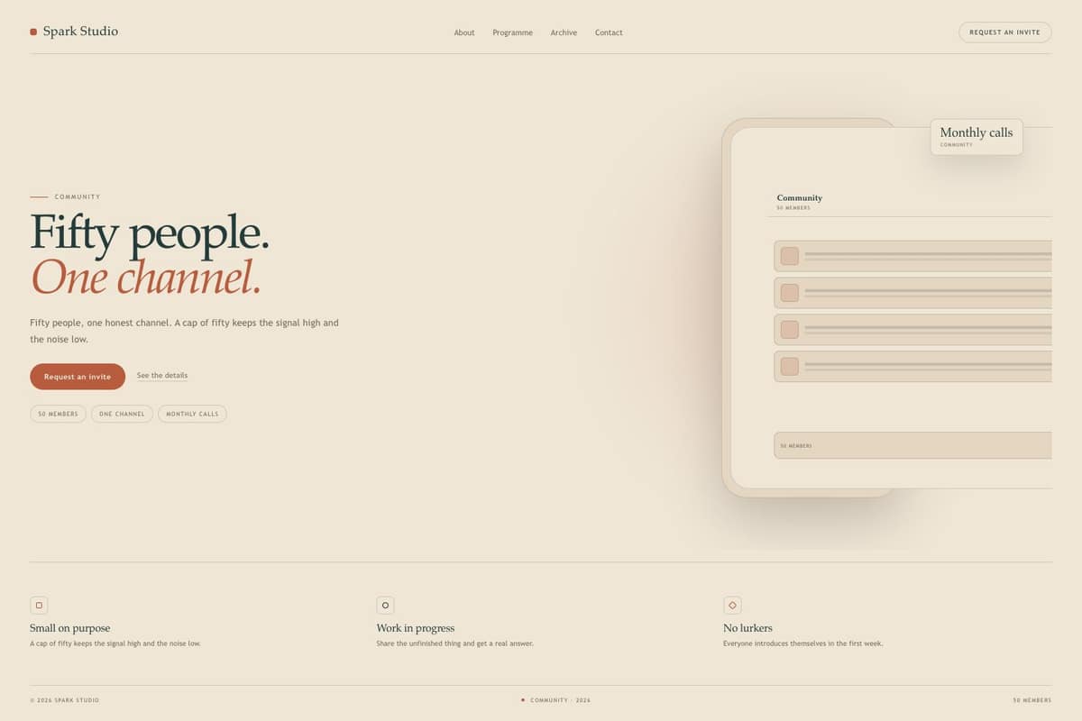 Spark Studio — full page preview