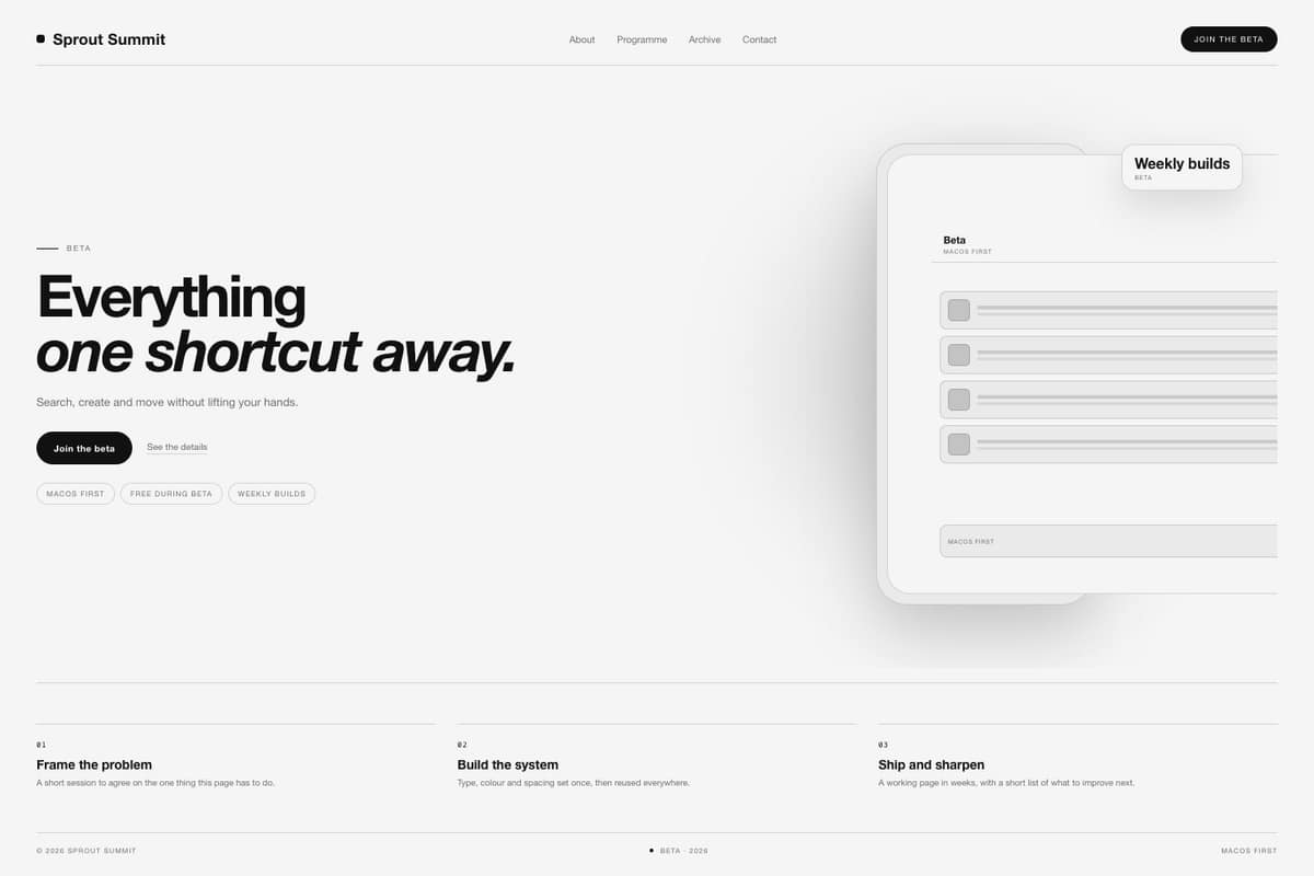 Sprout Summit — full page preview