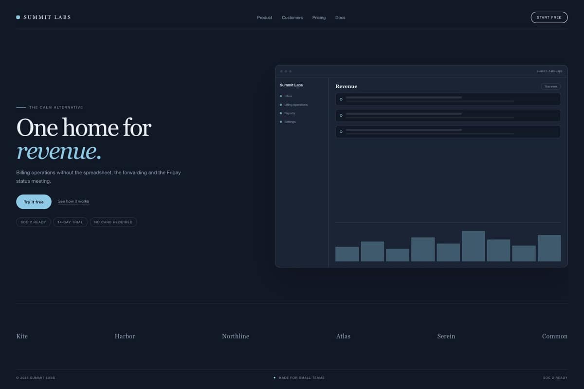 Summit Labs — full page preview