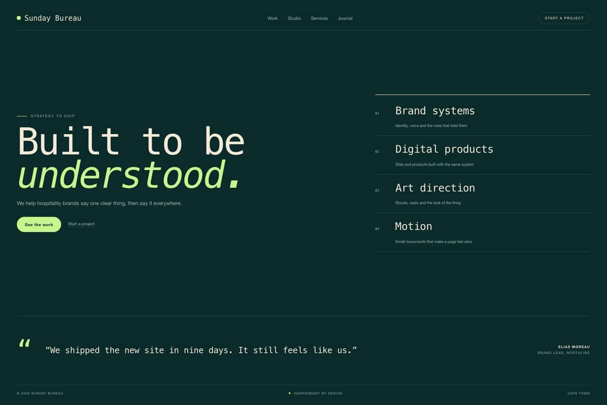 Sunday Bureau — full page preview