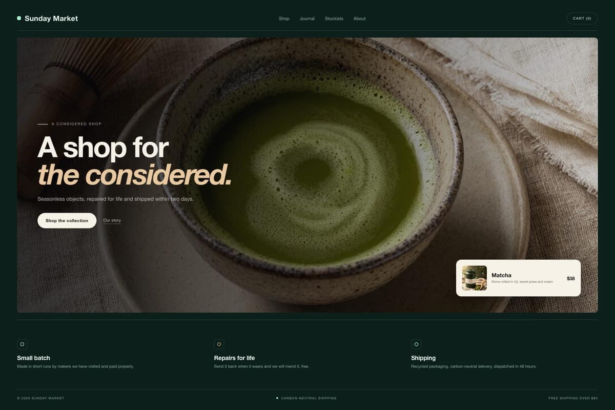 Sunday Market — full page preview