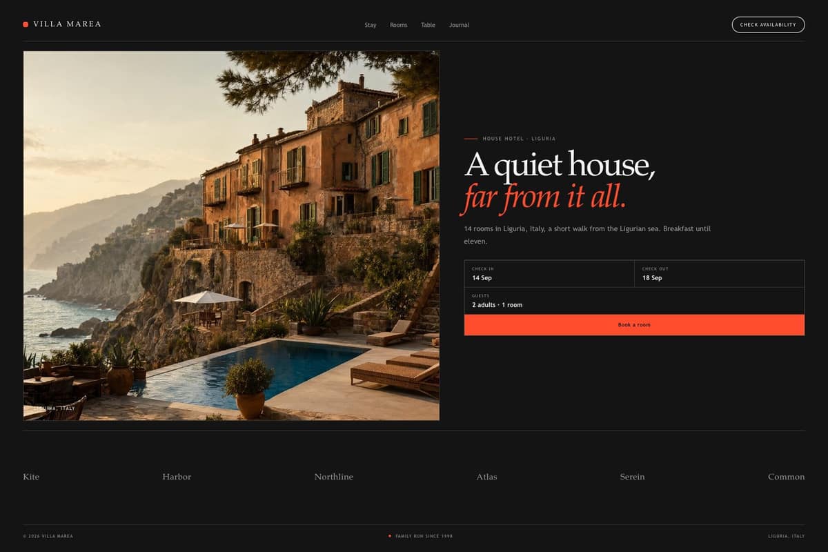 Villa Marea — full page preview