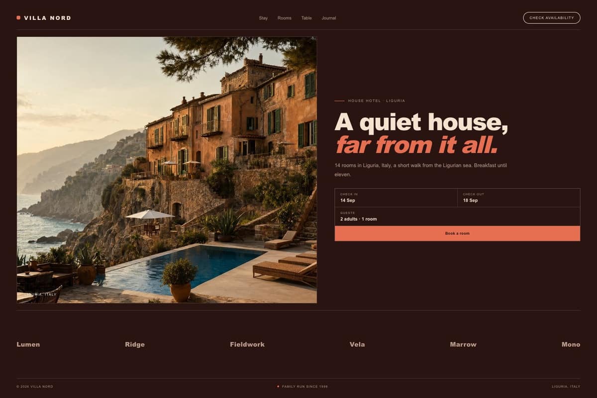 Villa Nord — full page preview