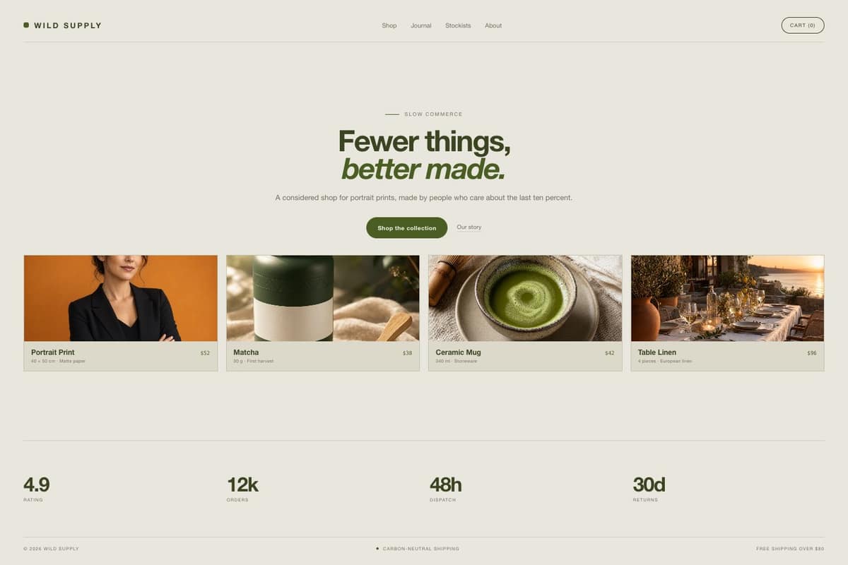 Wild Supply — full page preview
