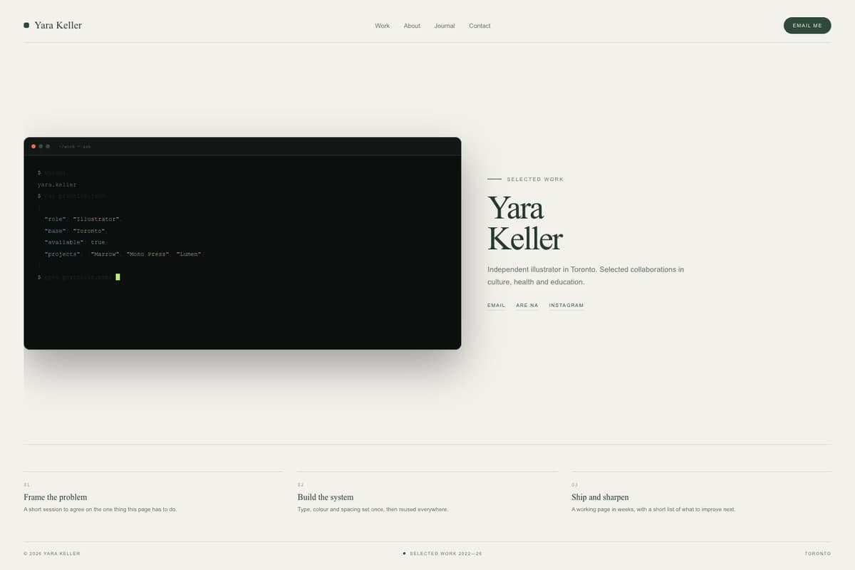 Yara Keller — full page preview