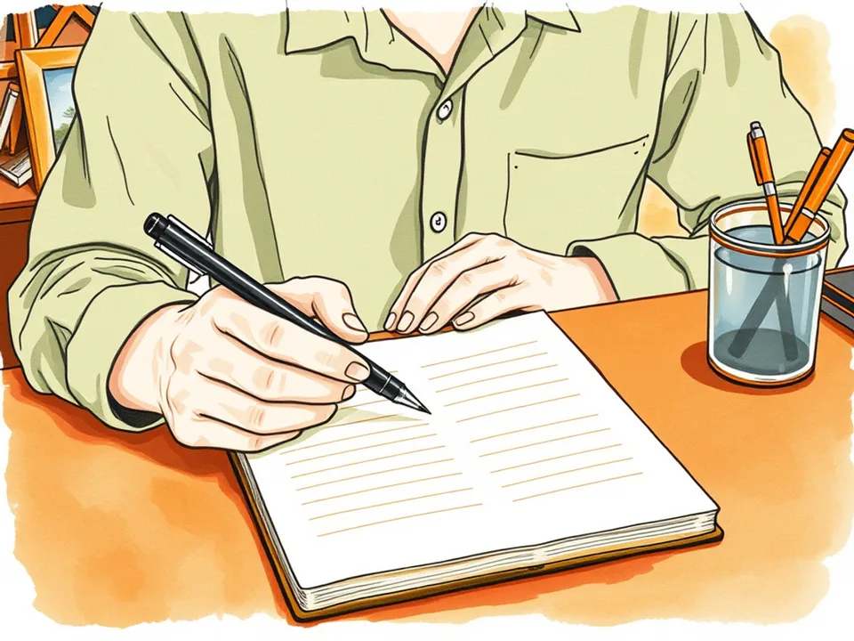 Step 3 of 12: Name the behaviour, not the character. A person noting one specific incident and its date in a notebook before a conversation