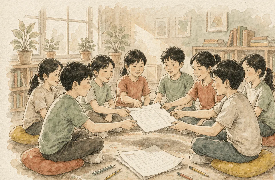 Step 7 of 12: Run a first meeting worth returning to. 学生们围成一圈做第一次活动