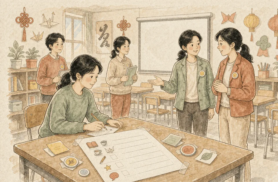 Step 8 of 12: Give every member one small job. 签到表上每个人名字旁写着分工