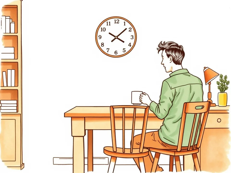 Step 2 of 12: Choose a moment when neither of you is cornered. One person inviting another to sit at a morning kitchen table before starting a hard talk